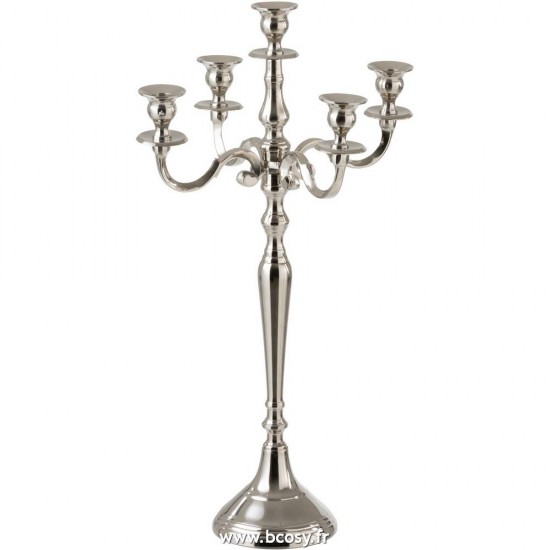 J Line Candleholder 5 Arms Classic Aluminium Silver Small 63H Jline 19172 by Jolipa 19172