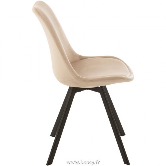 J-Line chaises de repas J Line Chaise Helene Metal Textile Beige