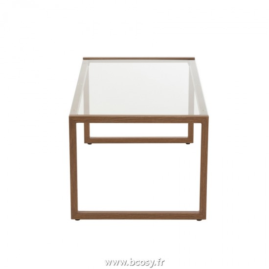J-Line tables de salon basse Jolipa J Line Jline Table De Salon Rectangulaire Metal Verre Marron Fonce