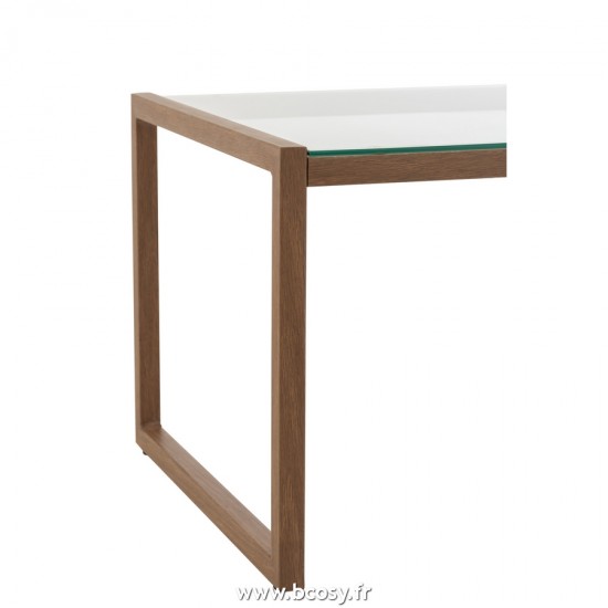 Jolipa J Line Jline Table De Salon Rectangulaire Metal Verre Marron Fonce