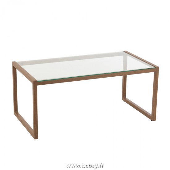 J Line Table de Salon Ronde Metal Verre Marron Fonce L50xB91xH40 cm Jline 20080 by Jolipa 20080