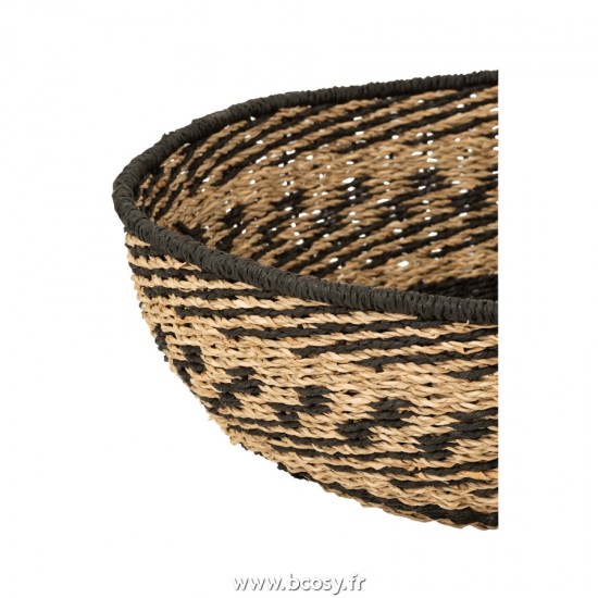J-Line paniers de rangement Jolipa J Line Jline Set De 2 Panier Bas Zostere Naturel Noir