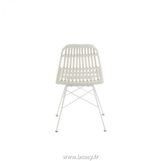 Jolipa J Line Jline Chaise D Exterieur Rachel Metal Plastique Blanc