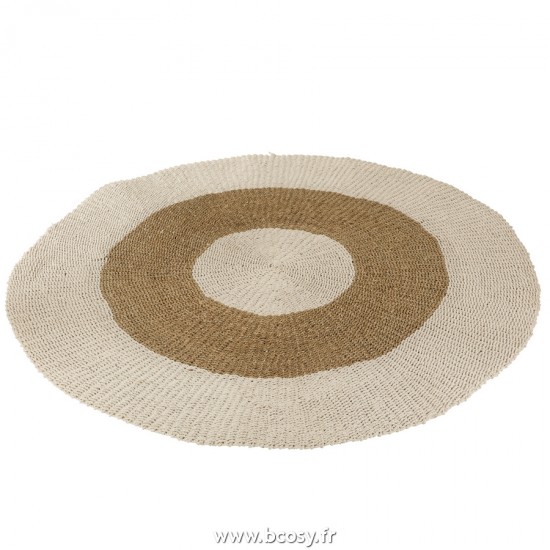 J Line Tapis Rond Zostere Blanc Naturel Large L200xB200xH2 cm Jline 20746 by Jolipa 20746