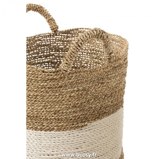 Jolipa J Line Jline Set De 3 Paniers Zostere Blanc Naturel