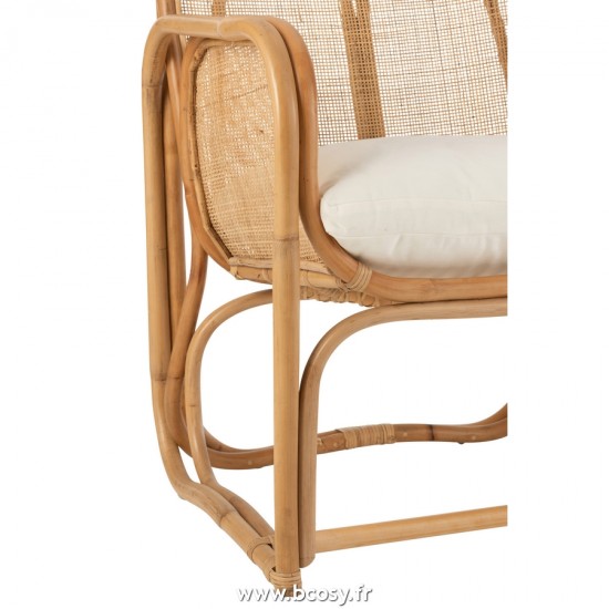 J-Line chaises de repas J Line Chaise Coussin Casablanca Rotain Naturel