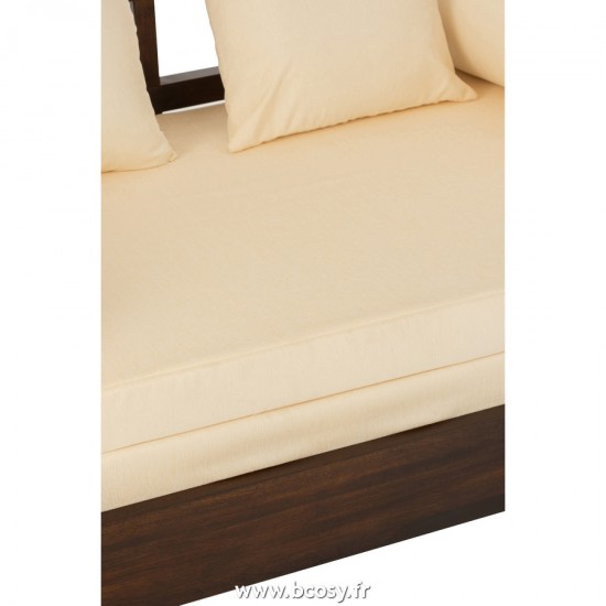 J-Line Sillon/Cama Conie Colchon + 4Cojines Madera Mango Marron Oscuro