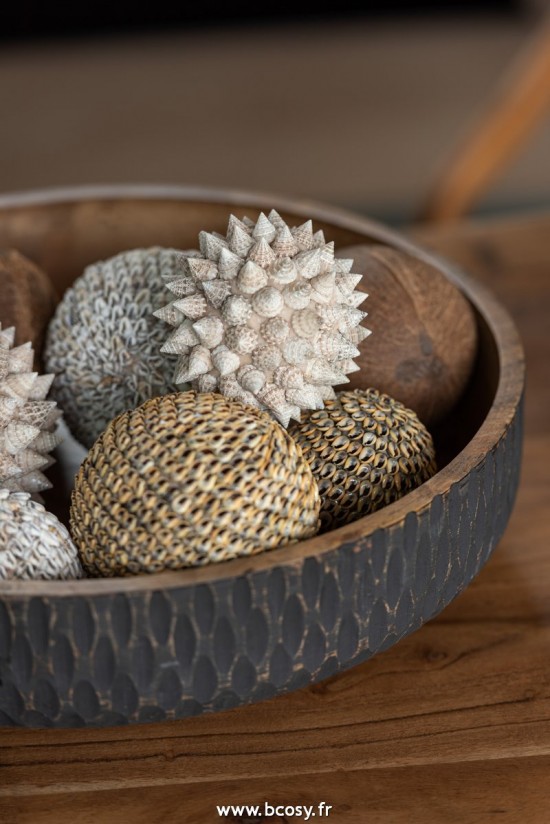 Jolipa Boule En Coquillages Coniques Pike Blanc Small.