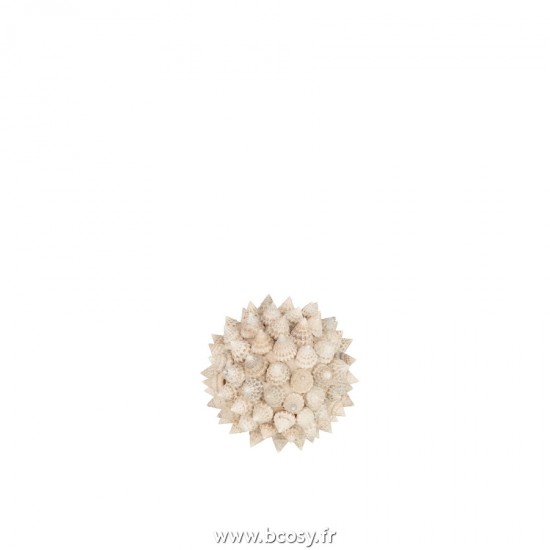 J Line Boule En Coquillages Coniques Pike Blanc Small L7xB7xH7 cm JLine 20997 by Jolipa 20997.