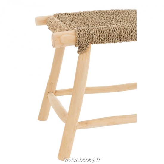 Jolipa Tabouret Timo Herb Teck Naturel Large.