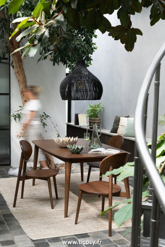 Jolipa J Line Jline Abat Jour En Forme De Poire Rotin Noir