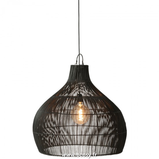 J-Line lampes suspendues suspensions pendantes Jolipa J Line Jline Abat Jour En Forme De Poire Rotin Noir