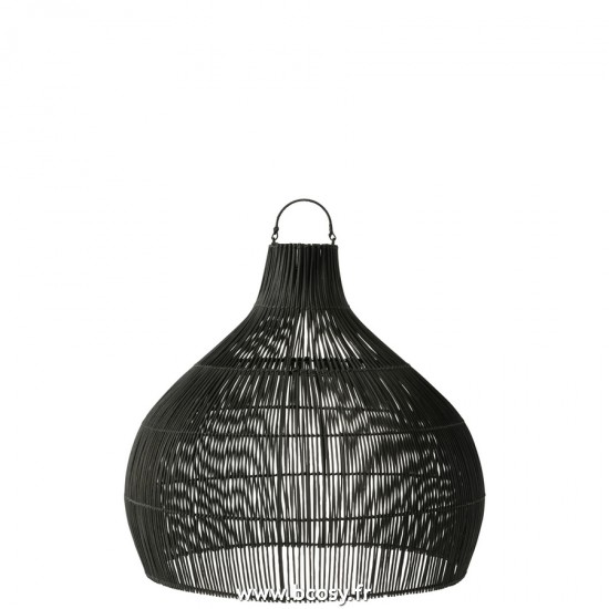 J Line Abat Jour En Forme de Poire Rotin Noir L80xB80xH70 cm Jline 21171 by Jolipa 21171