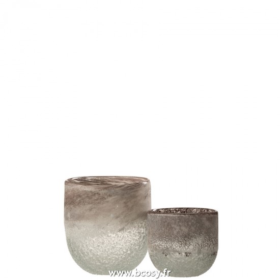 Jolipa J Line Jline Photophore Scavo Verre Gris Large