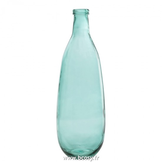 J Line Vase Bouteille Verre Aqua Large L25xB25xH75 cm Jline 21708 by Jolipa 21708