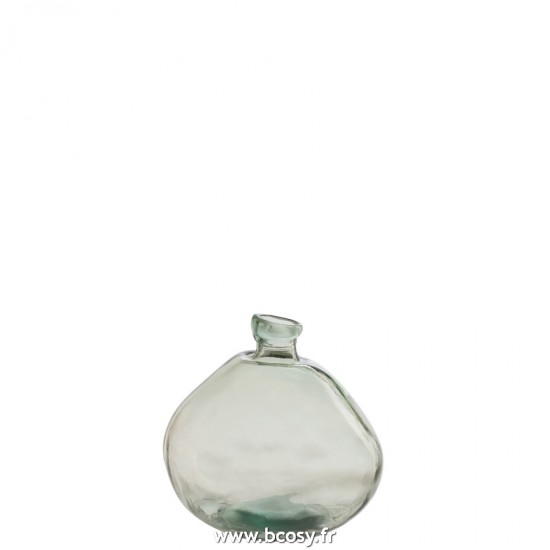 J Line Vase Cleo Verre Vert D'Eau L21xB21xH36 cm Jline 21719 by Jolipa 21719