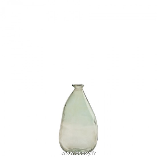 J Line Vase Laura Verre Vert D'Eau L33xB33xH33 cm Jline 21720 by Jolipa 21720