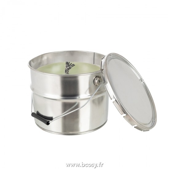 J Line Bougie Exterieure Pot de Peinture Metal Cire Blanc Large 135H L26xB26xH22 cm JLine 21758 by Jolipa 21758.