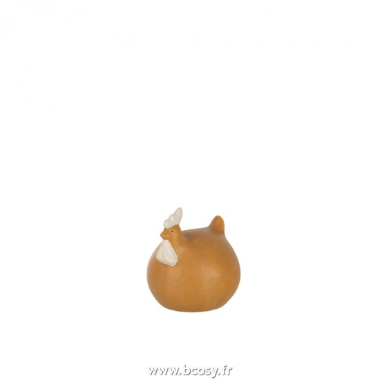 J Line Poule Ceramique Ocre Small L11xB10xH12 cm Jline 21853 by Jolipa 21853