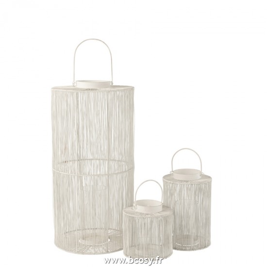 Jolipa Lanterne Metal Mat Blanc Large.