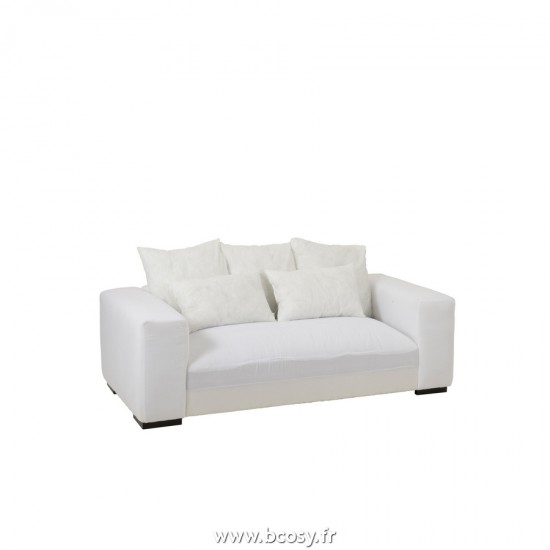 J Line Canape Nu 5 Coussins Monaco Sofa Exclusif Housse L220xB105xH70 cm Jline 22177 by Jolipa 22177