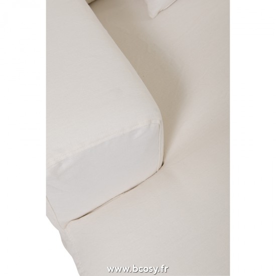 J-Line Fodera Per Divano + 9Cuscino Monaco Lino Xxl Bianco Marshmallow.