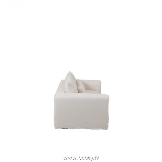 Jolipa Housse Pour Fauteuil 5Coussins Monaco Sofa Lin Blanc Marshmallow.