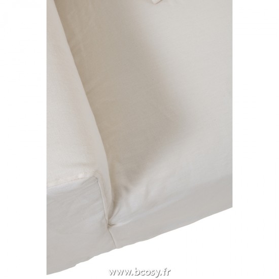 J-Line Fodera Per Divano + 5Cuscino Monaco Sofa Lino Bianco Marshmallow.