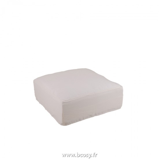 J-Line J Line housses de chaises baches de protection Jolipa Housse Pour Pouf Monaco Lin Blanc Marshmallow.