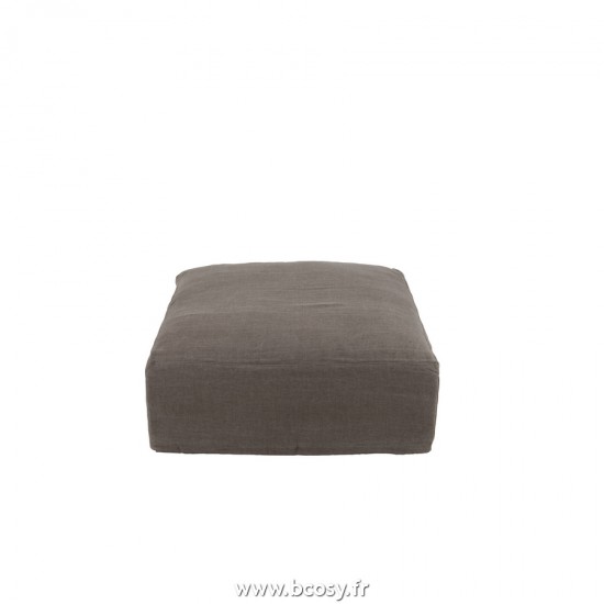 J-Line J Line housses de chaises baches de protection Jolipa Housse Pour Pouf Monaco Lin Taupe Desert.