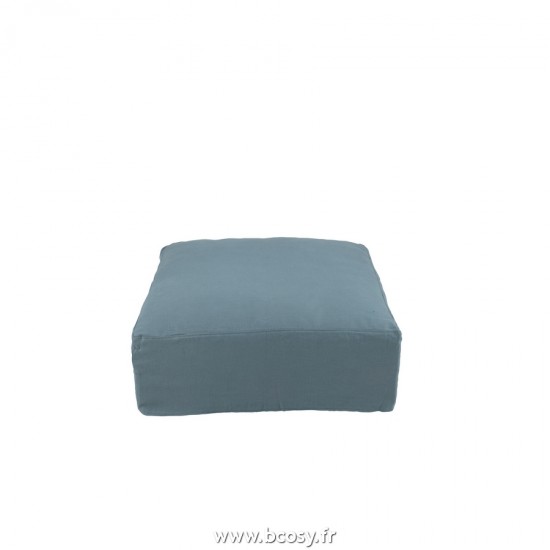 J-Line J Line housses de chaises baches de protection Jolipa Housse Pour Pouf Monaco Lin Bleu Jeans.