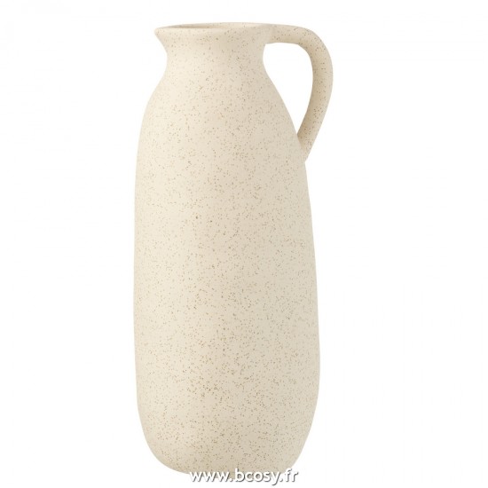 J Line Vase Cruche Ceramique Beige L L16xB15xH36 cm Jline 22667 by Jolipa 22667