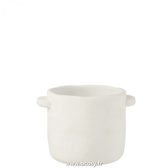 J Line Pot Gustave Ciment Blanc Large L25xB20xH17 cm Jline 22786 by Jolipa 22786