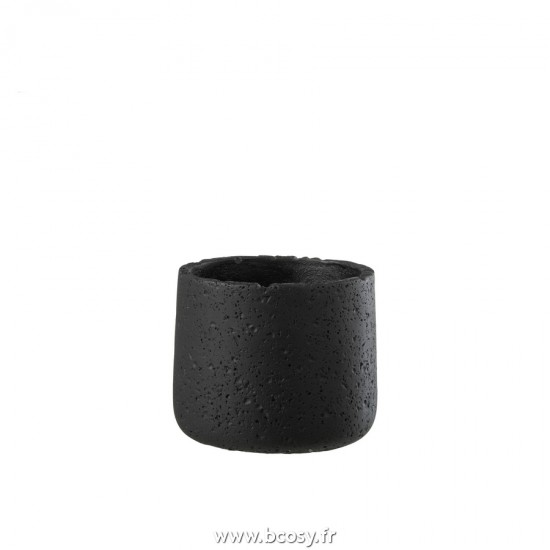 J Line Cachepot Potine Ciment Noir Small L12xB12xH10 cm JLine 22809 by Jolipa 22809.