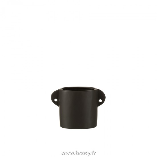 J Line Pot Renaissance Ceramique Noir L18xB4xH13 cm Jline 22955 by Jolipa 22955