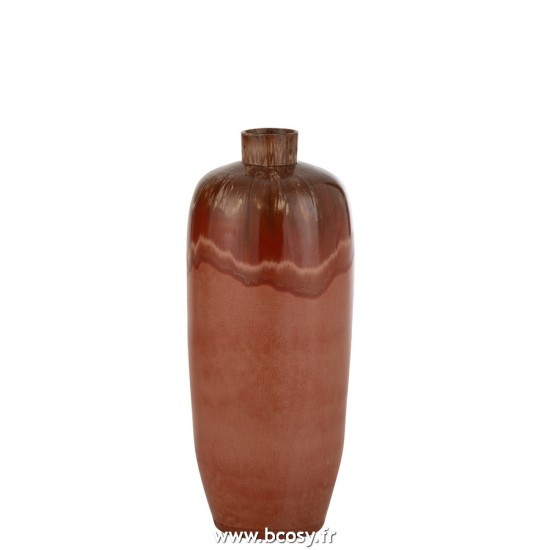 J Line Vase Aline Ceramique Rouge Medium L10xB28xH70 cm Jline 23096 by Jolipa 23096