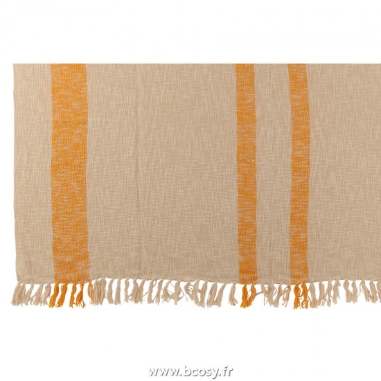 J Line Plaid Emma Cotton Ocre L140xB180 cm Jline 23167 by Jolipa 23167