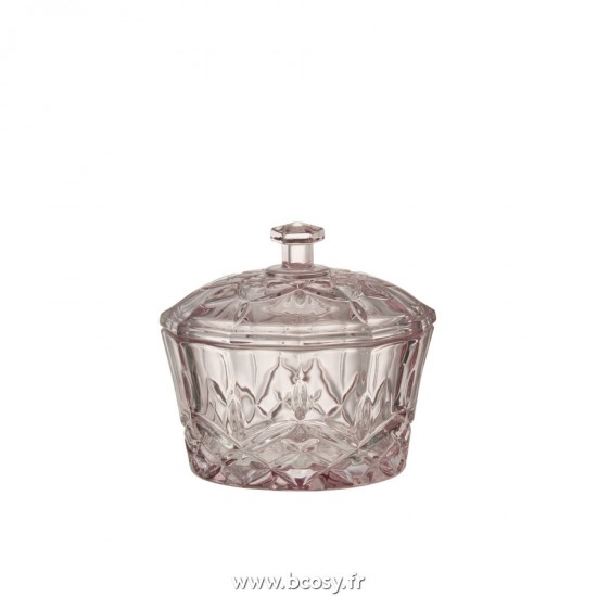 J Line Pot Mali Verre Taille Rose L12xB11xH11 cm Jline 23558 by Jolipa 23558