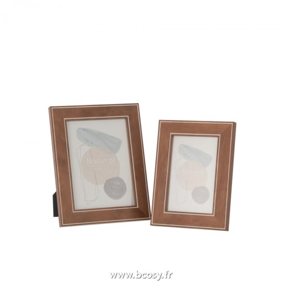 J-Line cadre cadres photo Jolipa J Line Jline Cadre Photo 13X18Cm Lignes Marron Fonce Bois