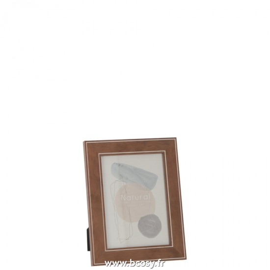 J Line Cadre Photo 13X18Cm Lignes Marron Fonce Bois L18xB2xH23 cm Jline 23604 by Jolipa 23604