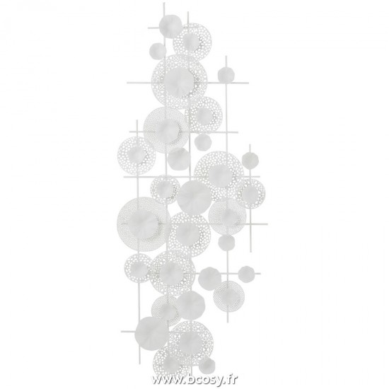 J Line deco Murale Fleurs Metal Blanc L152xB61xH8 cm Jline 23781 by Jolipa 23781