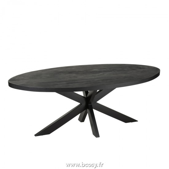 J Line Table À Maner Ronse Acacia Bois Noir L210xB110xH76 cm JLine 23914 by Jolipa 23914.