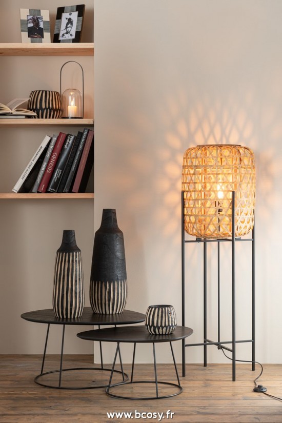 J-Line tables d appoint bouts de canapé J Line Table Gigogne Ovale Bois Metal Brun Fonce L