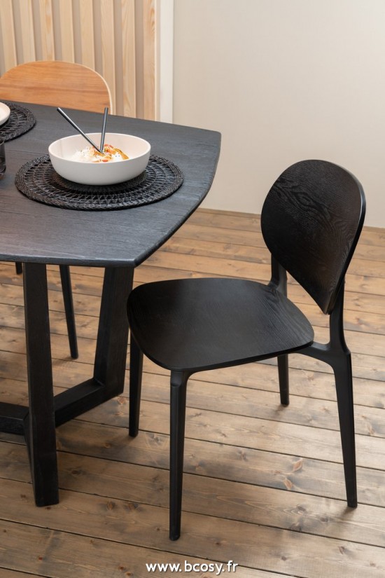 J-Line Sedia Basic Poliestere/Impiallacciatura Nero