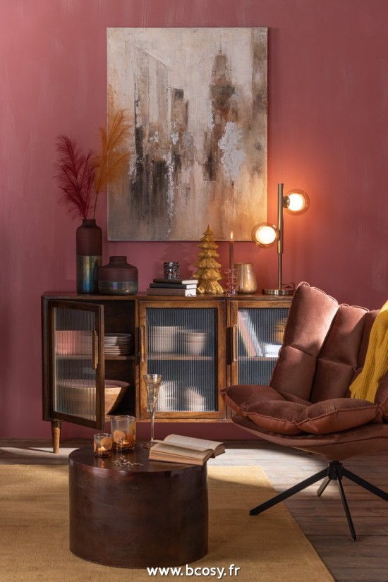 J-Line Sedia Relax Cuscino + Struttura Tessuto/Metallo Marrone Ruggine