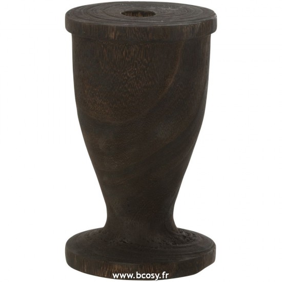 J Line Porte Bougie Bois Noir Large L12xB12xH21 cm JLine 25716 by Jolipa 25716.