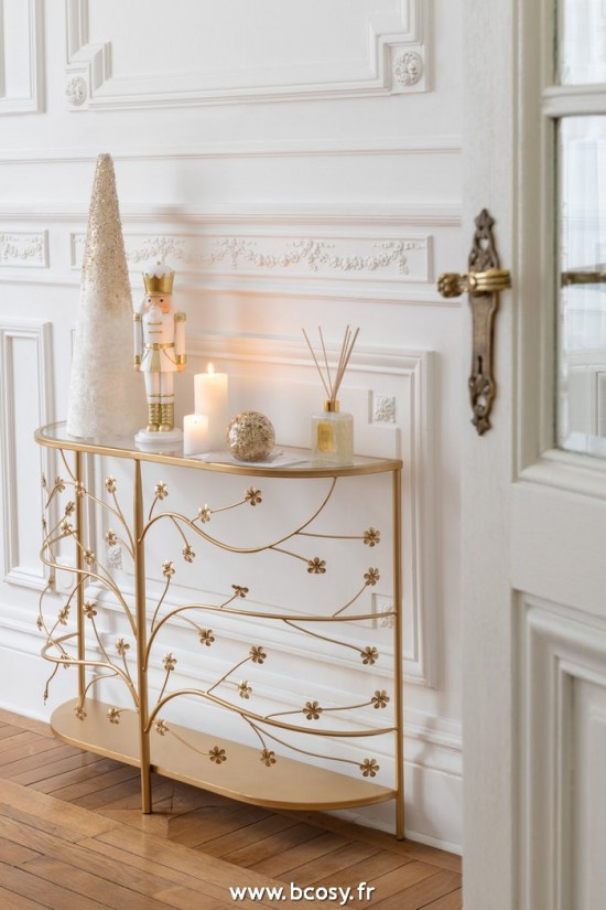 Jolipa Cone Velours Ecru Perles Or Large.