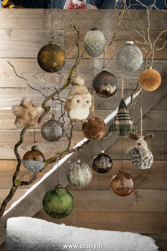 Jolipa J Line Jline Suspension Hibou Textile Beige Brun Large