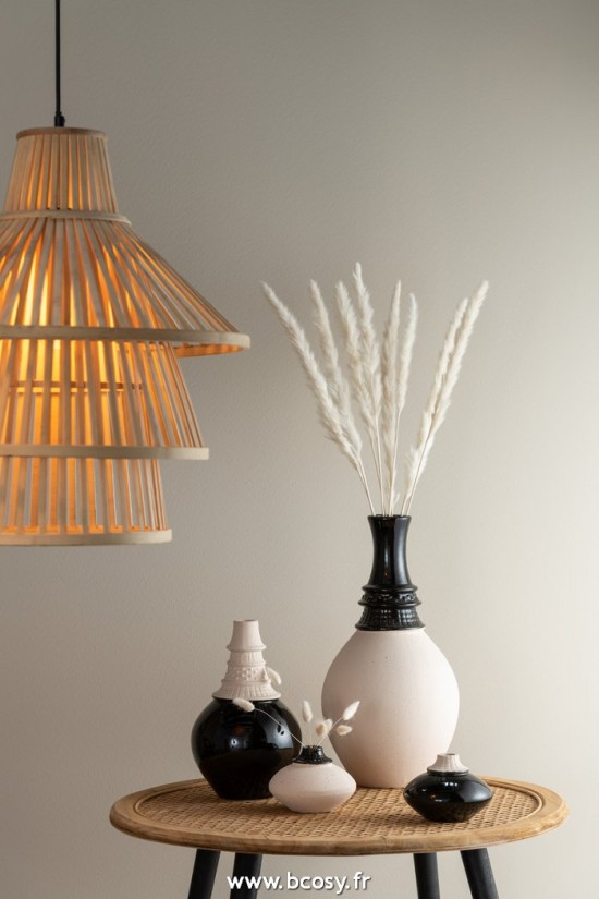 Jolipa J Line Jline Vase Col Haut Ceramique Noir Beige Small