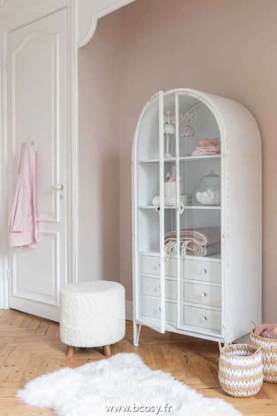 Jolipa J Line Jline Pouf Mouton Pied Polyester Blanc